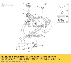 Aprilia 00H00406011, Benzinetank, OEM: Aprilia 00H00406011