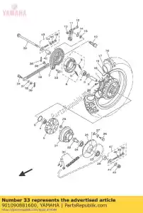 yamaha 901090881600 parafuso - Lado inferior