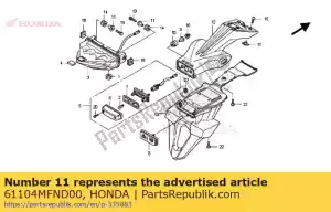 honda 61104MFND00 coleira, luz traseira - Lado inferior