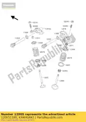 klep-uitlaat klf400-b1 van Kawasaki, met onderdeel nummer 120051189, bestel je hier online: