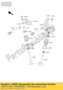 kawasaki 120051189 klep-uitlaat klf400-b1 - Onderkant