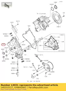 Kawasaki 140310127 generador de tapa - Lado inferior