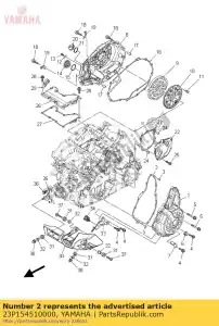 yamaha 23P154510000 gasket, crankcase cover 1 - Bottom side