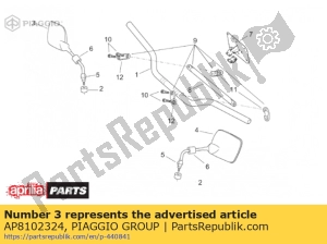 aprilia AP8102324 espejo retrovisor derecho - Lado inferior