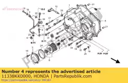 Aquí puede pedir goma, tubo de paso de aceite de Honda , con el número de pieza 11338KK0000: