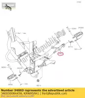 340030084458, Kawasaki, support-étape, rh, p. argent klx250 kawasaki  klx 250 300 2009 2013 2014 2015 2016 2017 2018 2019 2020 2021, Nouveau