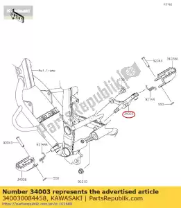 kawasaki 340030084458 support-étape, rh, p. argent klx250 - La partie au fond