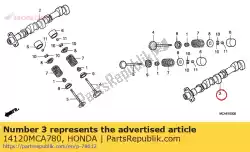 Aqui você pode pedir o árvore de cames comp., l. Em Honda , com o número da peça 14120MCA780: