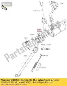 kawasaki 32043065218R suporte de suporte, f.s.black zx1000 - Lado inferior