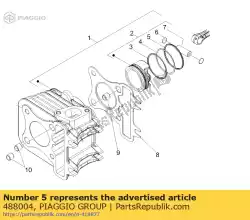 Ici, vous pouvez commander le anneau racleur d'huile auprès de Piaggio Group , avec le numéro de pièce 488004: