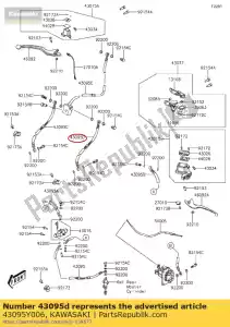 kawasaki 43095Y006 frein-tuyau, fr, lwr, lh kvf300ccf - La partie au fond