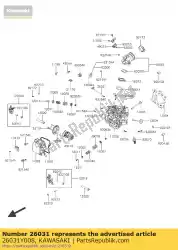 Here you can order the harness,sub,thermostat from Kawasaki, with part number 26031Y008: