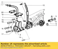 00H03700311, Piaggio Group, cavo dell'olio. supporto derbi gilera gpr gsm h@k rcr senda senda drd r senda r senda sm smt zulu 50 1997 1998 1999 2000 2002 2003 2004 2005, Nuovo