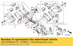 pack, glaswol midden van Honda, met onderdeel nummer 18334MENA70, bestel je hier online: