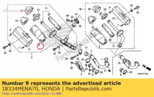 Honda 18334MENA70 pack, glaswol midden - Onderkant