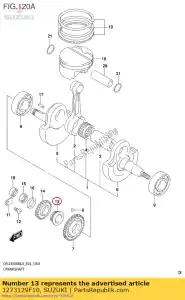 Suzuki 1273129F10 roda dentada, cam ch - Lado inferior