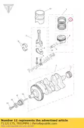 Aquí puede pedir juego de aros de pistón dia 74. 0 de Triumph , con el número de pieza T1121175: