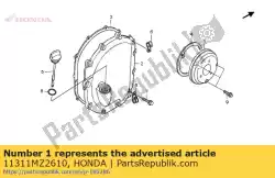 Here you can order the cover, r. Crankcase from Honda, with part number 11311MZ2610: