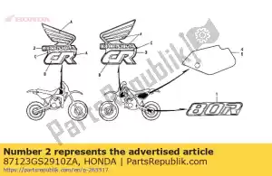 Honda 87123GS2910ZA mark,fuel *type1* - Bottom side