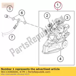 Here you can order the brake caliper, rear cpl. From KTM, with part number 90113080000: