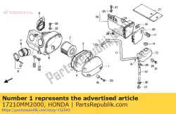 hoes lucht / c van Honda, met onderdeel nummer 17210MM2000, bestel je hier online: