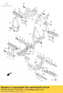 suzuki 4354119C00 holder,fr footr - Bottom side