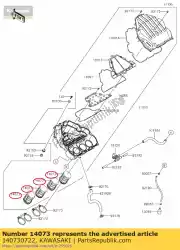 Aqui você pode pedir o duto, funil de entrada zx1000lef em Kawasaki , com o número da peça 140730722: