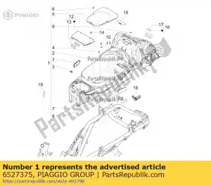 Piaggio Group 6527375 compartimento de capacete completo - Lado inferior