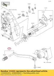 Here you can order the 01 lever-assy-change,pedal from Kawasaki, with part number 132420243: