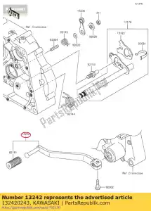 kawasaki 132420243 01 lever-assy-change,pedal - Bottom side