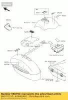 560701155, Kawasaki, etykieta ostrzegawcza, boczna ba vn1500-g kawasaki gtr vn 1400 1500 1600 1700 1998 1999 2000 2001 2002 2003 2005 2006 2008 2009, Nowy