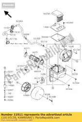 Aqui você pode pedir o filtro de ar da caixa klx250s9f em Kawasaki , com o número da peça 110110139:
