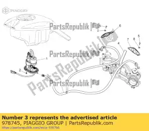 Piaggio Group 978745 brandstofpijp. cpl. - Onderkant