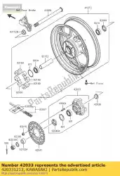 koppeling, rr hub zx600-j1 van Kawasaki, met onderdeel nummer 420331213, bestel je hier online: