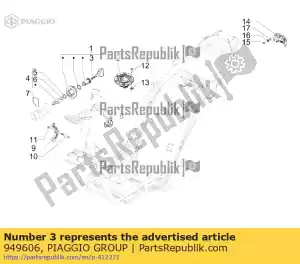 Piaggio Group 949606 clé taillée - La partie au fond