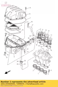 yamaha 20S135960000 junta, carburador 2 - Lado inferior