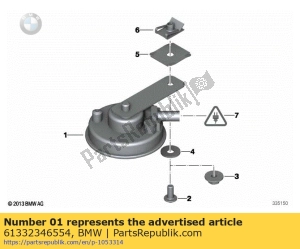 bmw 61332346554 horn - Right side
