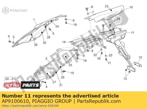 aprilia AP9100610 nummerplaathouder - Onderkant