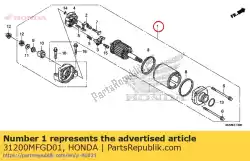 Here you can order the motor assy., starting from Honda, with part number 31200MFGD01: