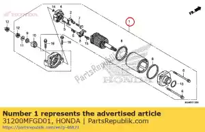 Honda 31200MFGD01 motor assy., starting - Bottom side