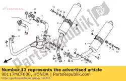 Here you can order the bolt, hook, 8x36 from Honda, with part number 90117MCF000: