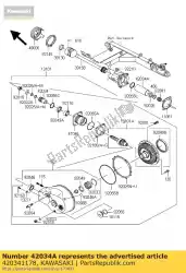 Ici, vous pouvez commander le accouplement, hélice sh vn1500-j auprès de Kawasaki , avec le numéro de pièce 420341178: