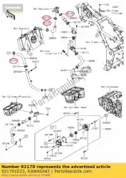 Ici, vous pouvez commander le collier, flexible de refroidissement ar125-b5 auprès de Kawasaki , avec le numéro de pièce 921701033: