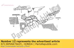 Ici, vous pouvez commander le bande 2, r. Capot latéral (# auprès de Honda , avec le numéro de pièce 87136MAW760ZC: