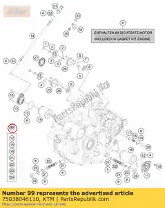 ktm 75038046110 kit de servicio de filtro de aceite 690 12-14 - Lado inferior