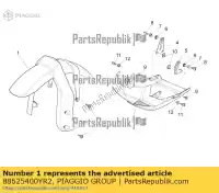88625400YR2, Piaggio Group, parafango ant.v.rosso ibis     , Nuevo