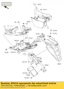 kawasaki 350190556 flap,rr er650ecf - Bottom side