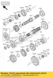 Qui puoi ordinare uscita pignone, 17t zr1100-c1 da Kawasaki , con numero parte 131441283: