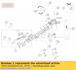 voetremhendel cpl. Van KTM, met onderdeel nummer 7601305004433S, bestel je hier online: