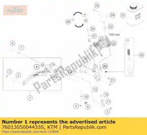ktm 7601305004433S voetremhendel cpl. - Onderkant